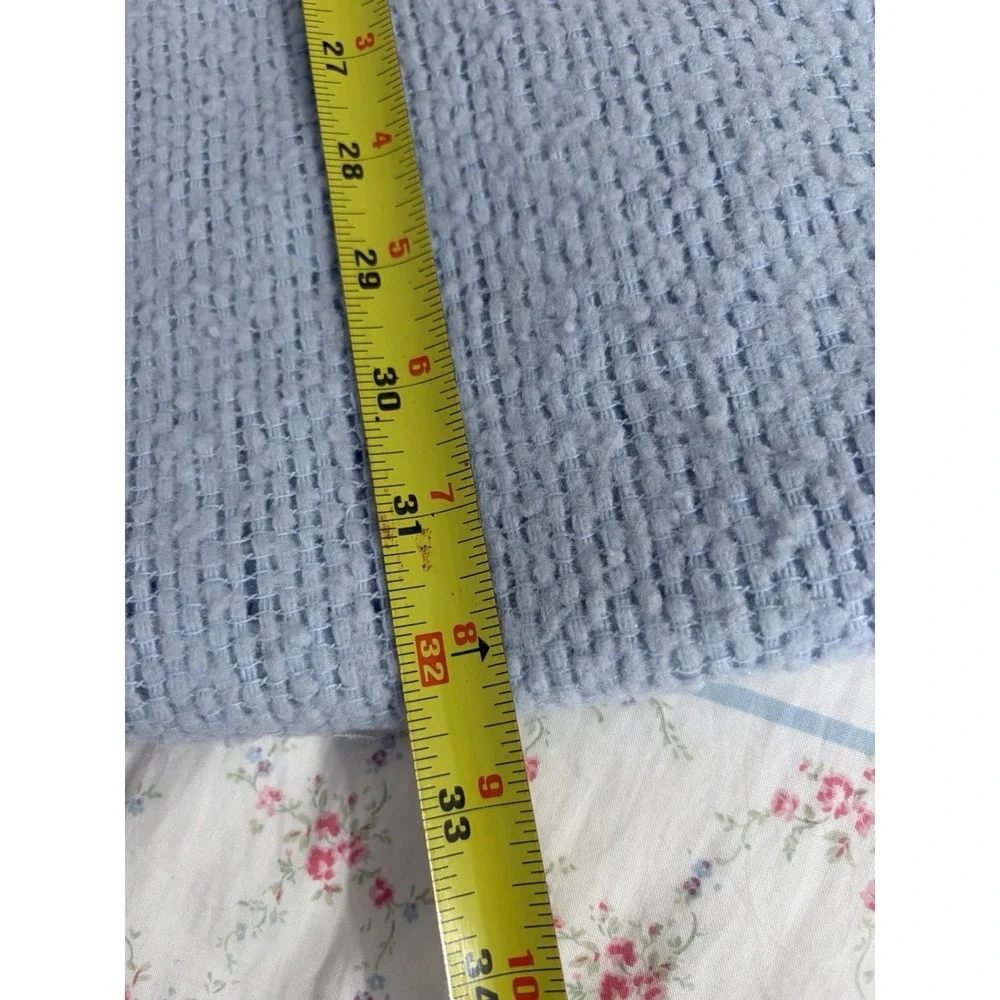 Vintage Weave Thermal Blanket Light Blue Satin Bound Edge Acrylic 64